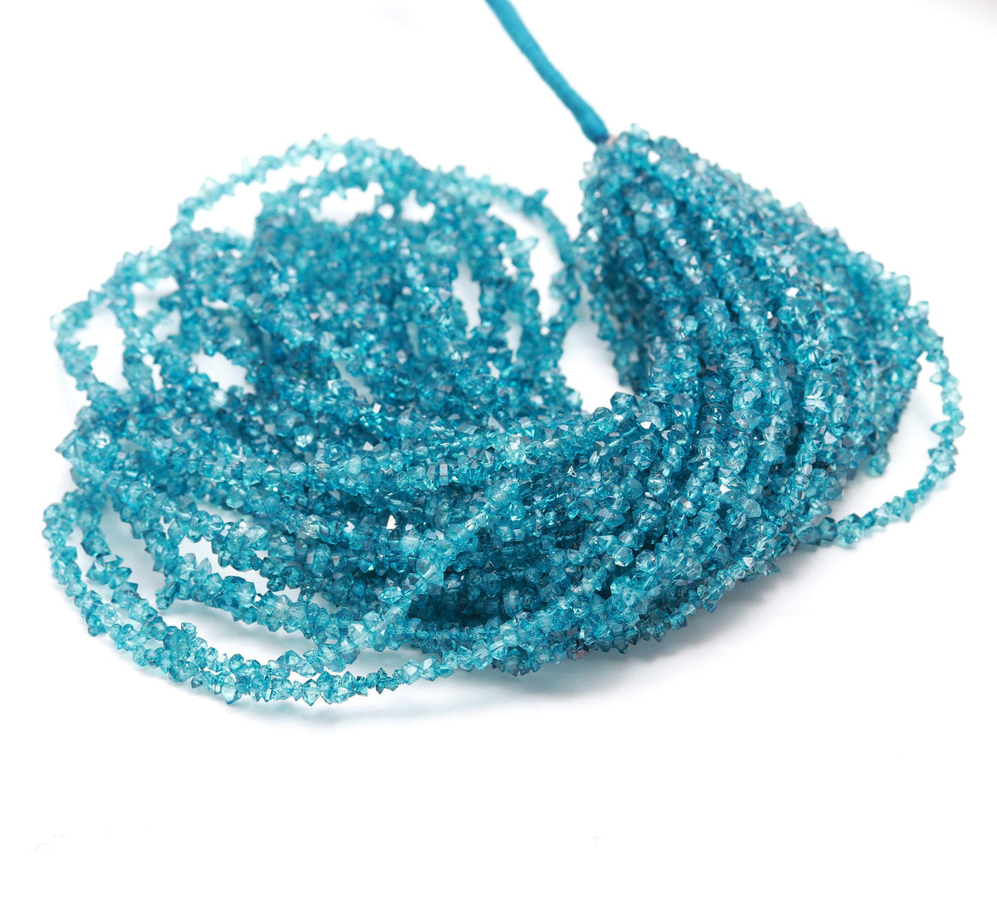 London Blue Herkimer Diamond Quartz Nuggets Beads, 3.5-4MM Herkimer Quartz Beads, 15" Natural Herkimer Diamond Raw Uncut beads strand