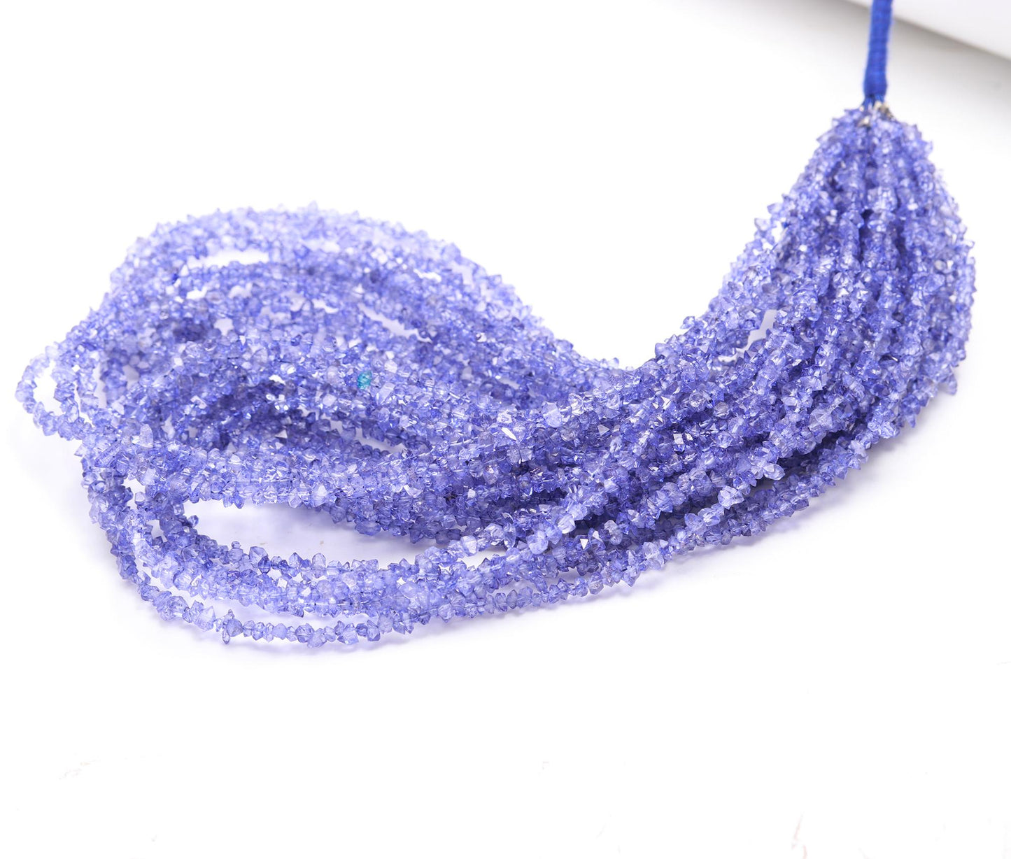 Blue Herkimer Diamond Quartz Nuggets Beads, 3.5-4MM Herkimer Quartz Beads, 15" Center Drilled Natural Herkimer Diamond Raw beads strand