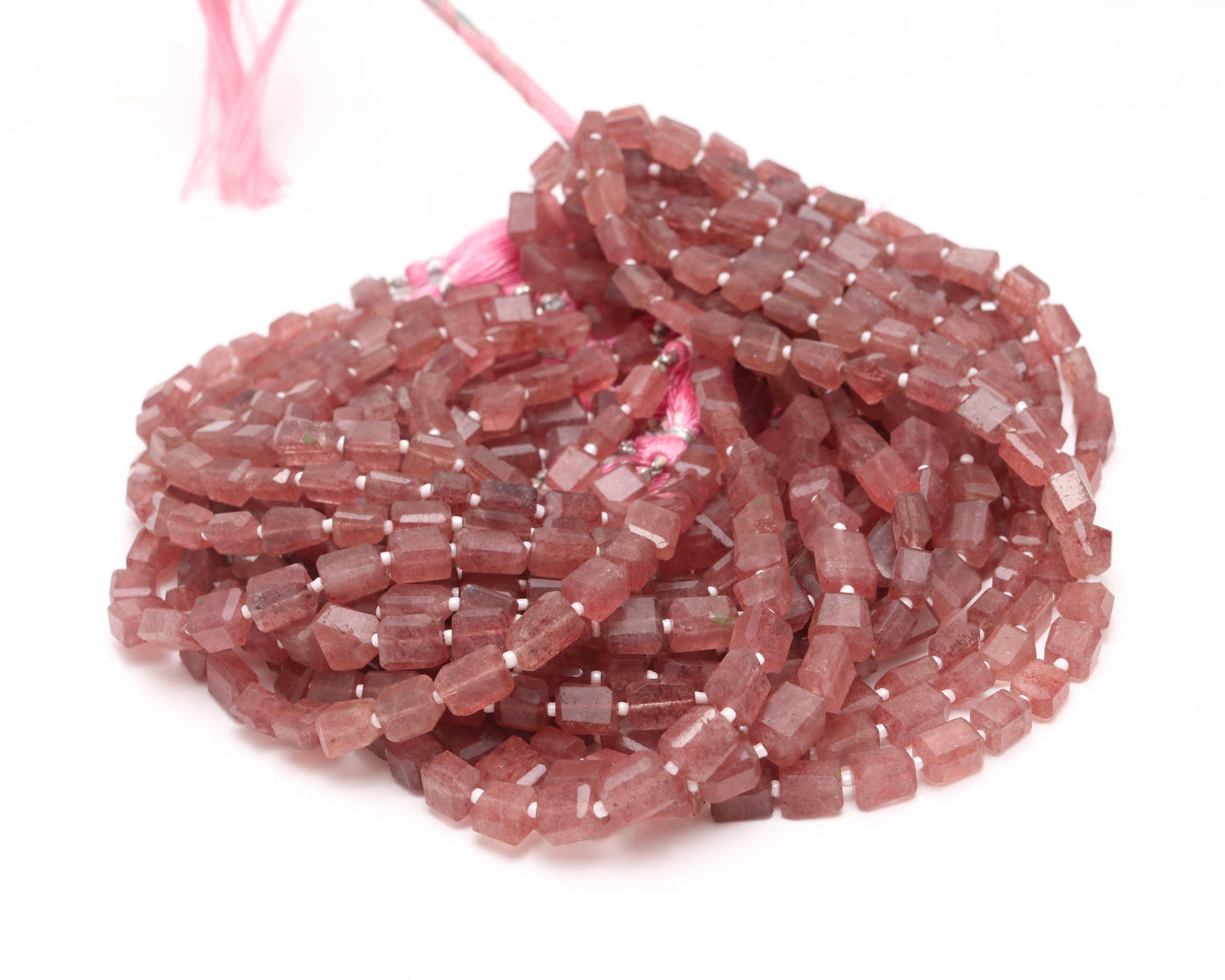 Pink Strawberry Nugget Tumble Bead 6x9 MM Natural Pink Strawberry Tumble 14" Strand Pink Strawberry Gemstone Nugget Tumble Bead for Jewelry