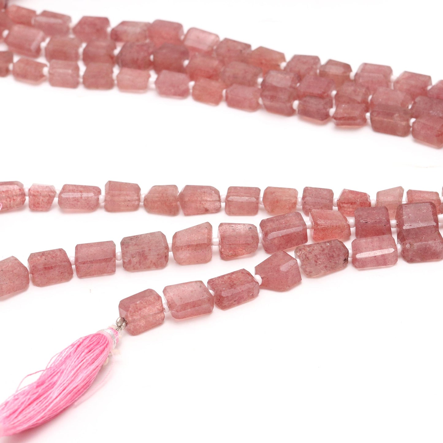 Pink Strawberry Nugget Tumble Bead 6x9 MM Natural Pink Strawberry Tumble 14" Strand Pink Strawberry Gemstone Nugget Tumble Bead for Jewelry