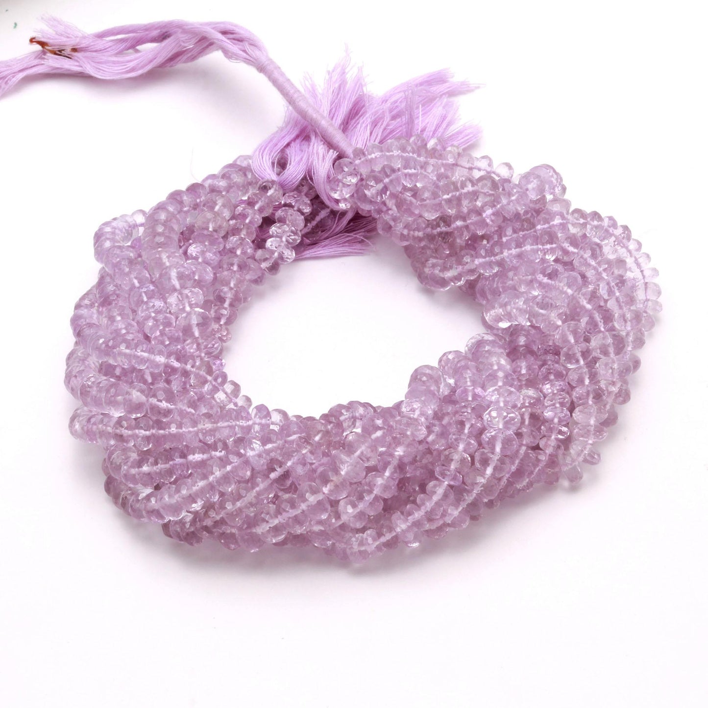 AAA Natural Pink Amethyst Faceted Rondelle Beads, 7-8 MM Rondelle Pink Rondelle Beads, 13" Amethyst Rondelle Faceted Beads for Jewelry