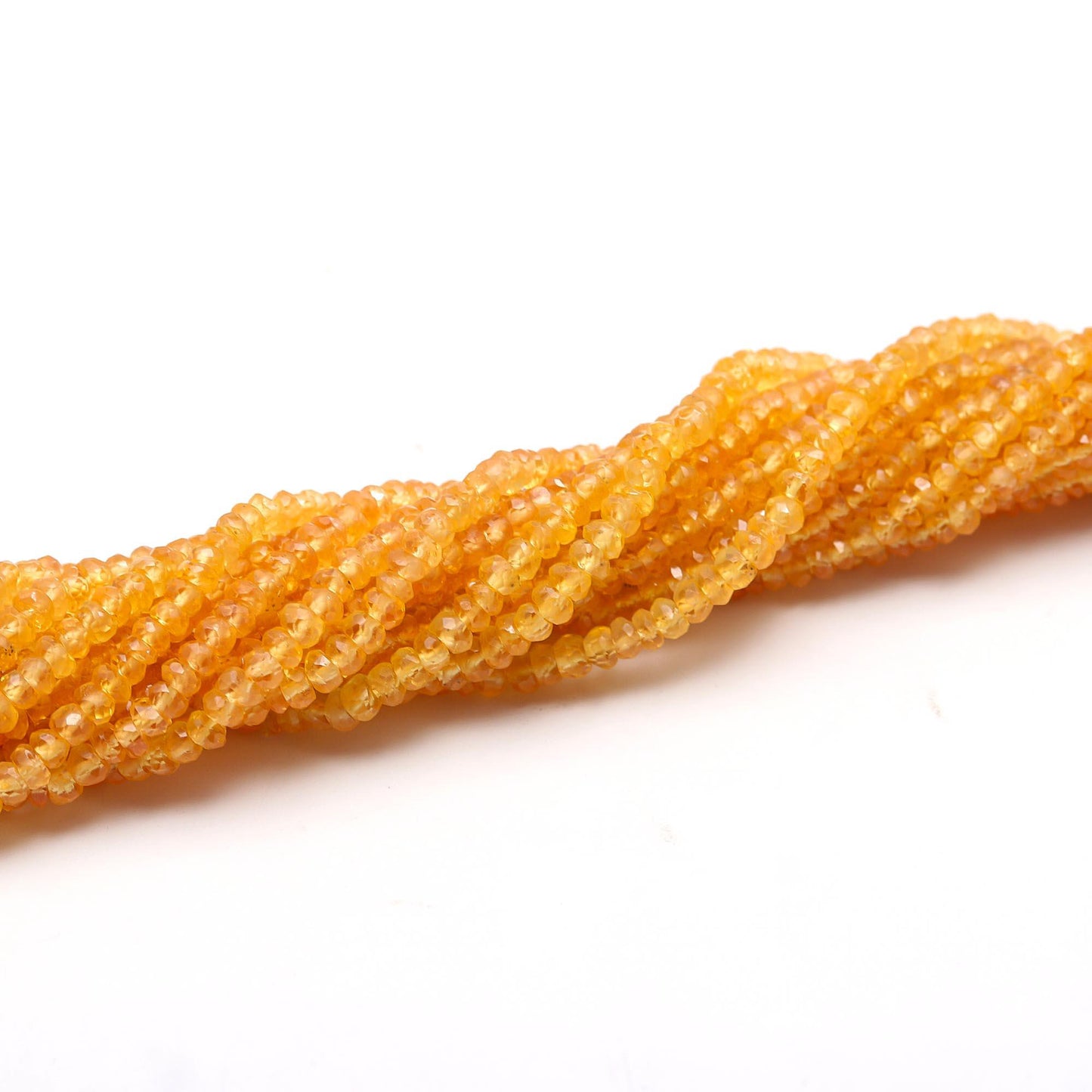AAA Natural Songia Sapphire Faceted Rondelle Beads, Natural Yellow Songia Sapphire Rondelle Beads, 16" Sapphire Gemstone Beads Necklace