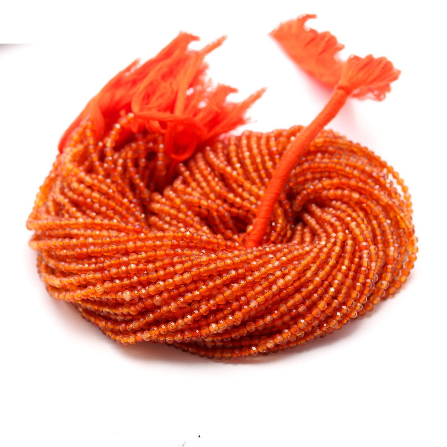 AAA Carnelian Faceted Rondelle Beads, Natural Carnelian Rondelle Beads, 3MM Carnelian Faceted Beads, 13" Fanta Orange Carnelian Beads