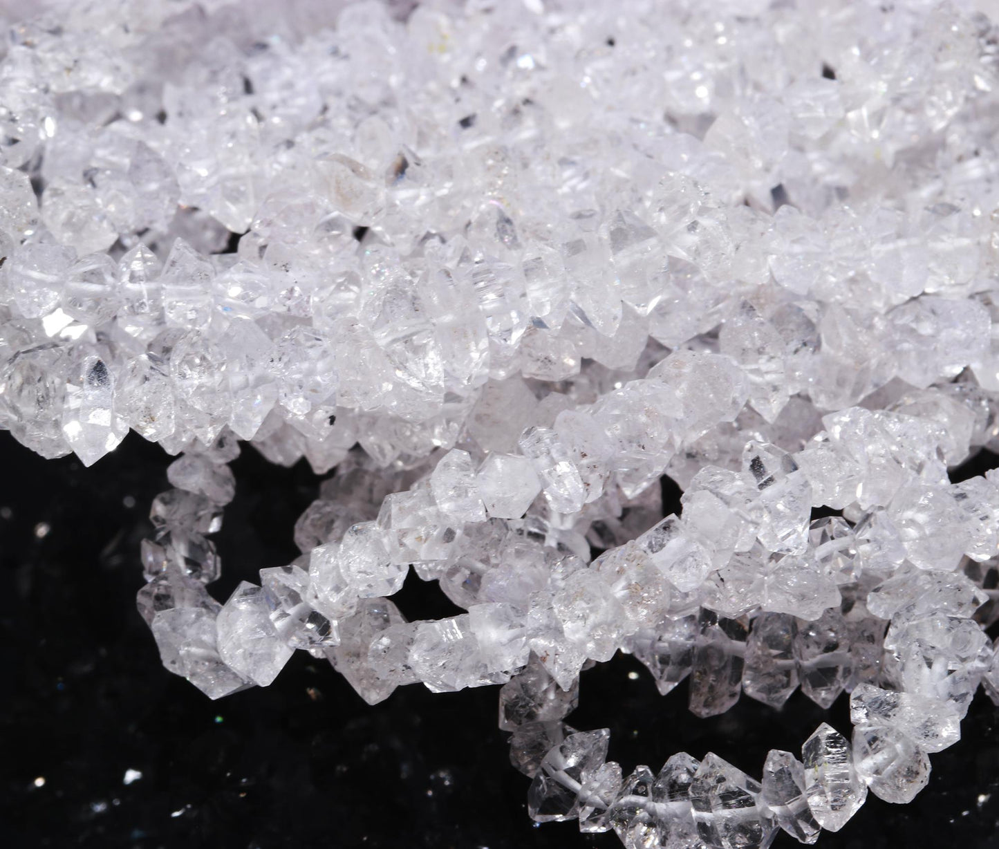 White Herkimer Diamond Quartz Nuggets Beads, Clear Herkimer Quartz Beads, 15" Natural Herkimer Diamond Raw Uncut beads strand