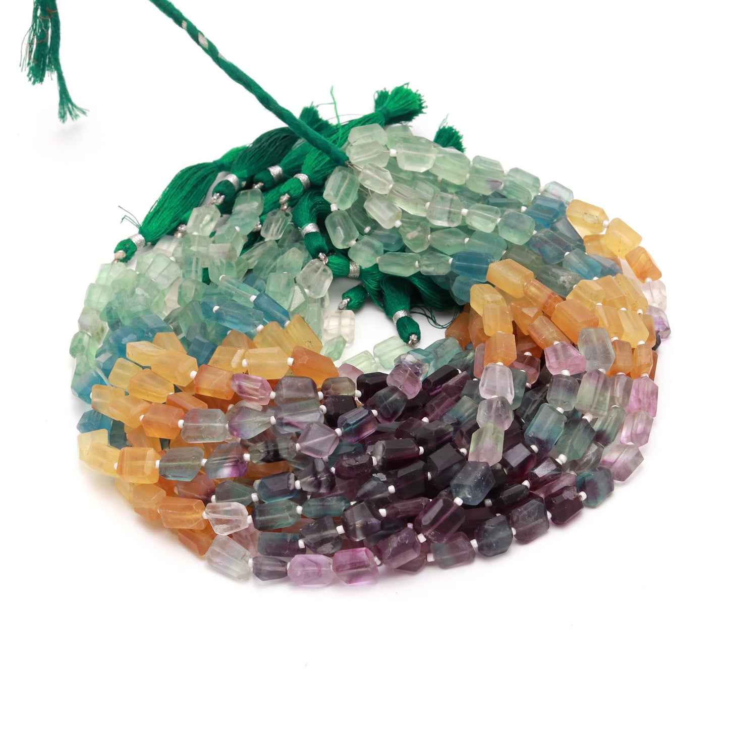AAA Natural Multi Fluorite Tumble Beads, 8x9-9x11 MM Multi Fluorite Nuggets Beads, 13 Inch Natural Multi Fluorite Tumble Beads Strand