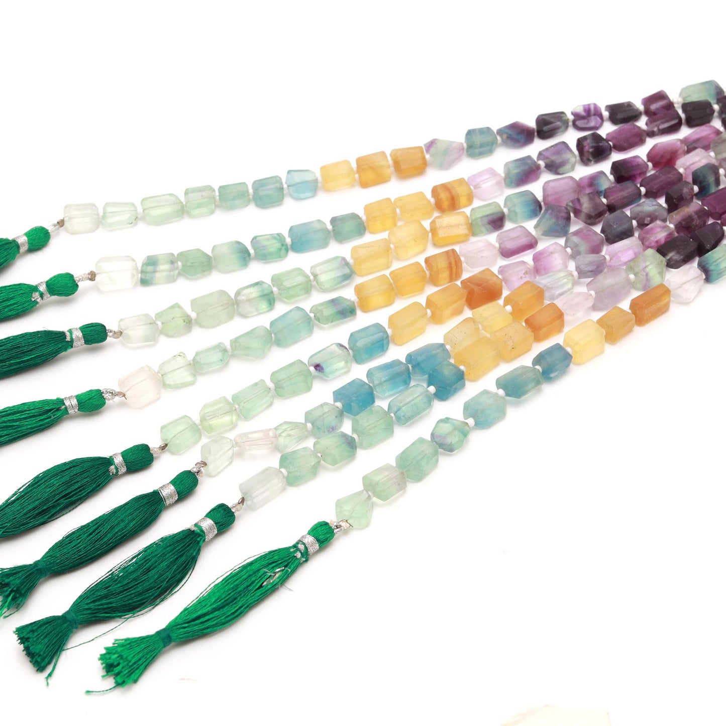 AAA Natural Multi Fluorite Tumble Beads, 8x9-9x11 MM Multi Fluorite Nuggets Beads, 13 Inch Natural Multi Fluorite Tumble Beads Strand