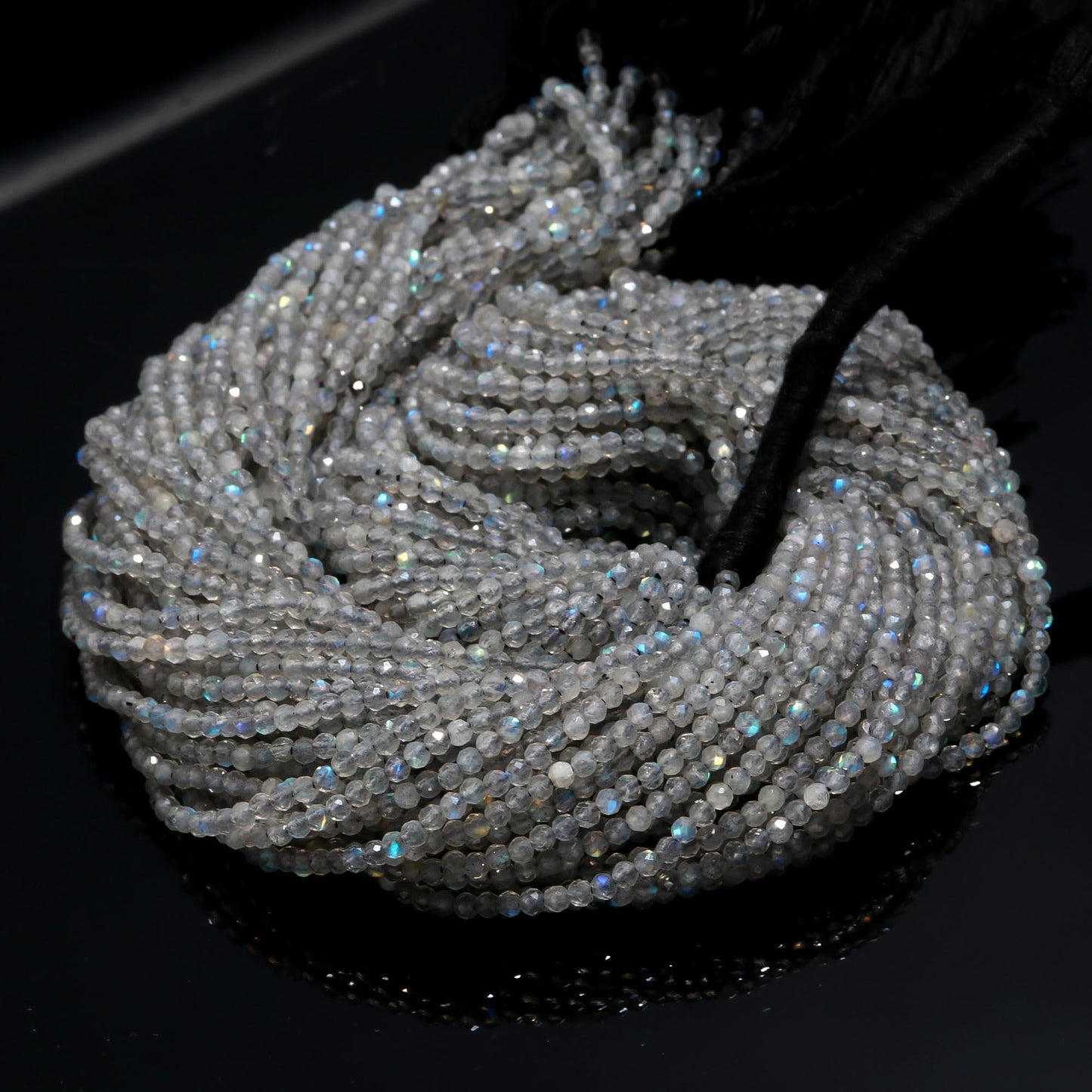 AAA Natural Labradorite Faceted Rondelle Beads, 2.25 MM Labradorite Rondelle Faceted Beads, Rainbow Flash Labradorite Beads Strand