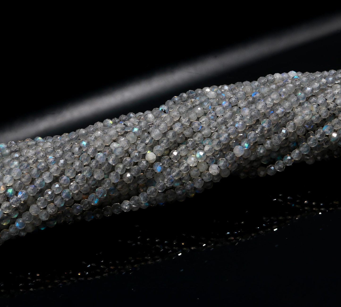 AAA Natural Labradorite Faceted Rondelle Beads, 2.25 MM Labradorite Rondelle Faceted Beads, Rainbow Flash Labradorite Beads Strand