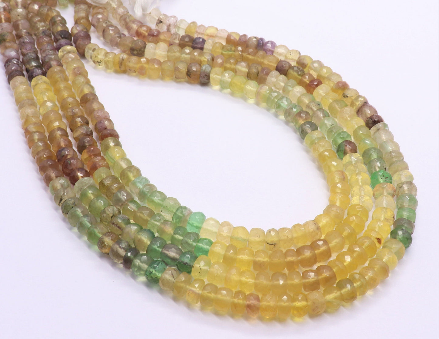 Multi Fluorite Faceted Rondelle Beads Yellow Fluorite Beads Green Fluorite Beads Natural Fluorite Rondelle Beads for Designer Jewelry Craft