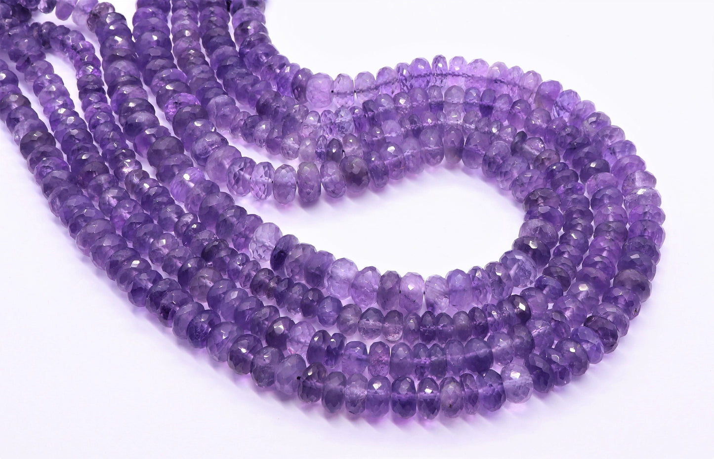 Amethyst Faceted Rondelle Beads Amethyst Beads Natural Amethyst Beads Amethyst Rondelle Faceted Beads for Designer Jewelry Making Craft