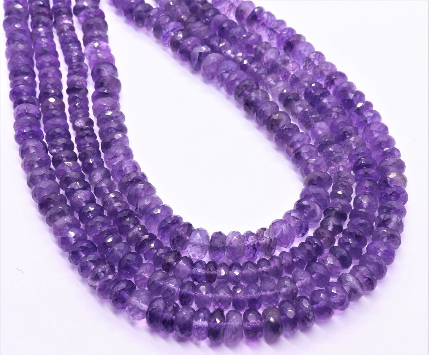 Amethyst Faceted Rondelle Beads Amethyst Beads Natural Amethyst Beads Amethyst Rondelle Faceted Beads for Designer Jewelry Making Craft