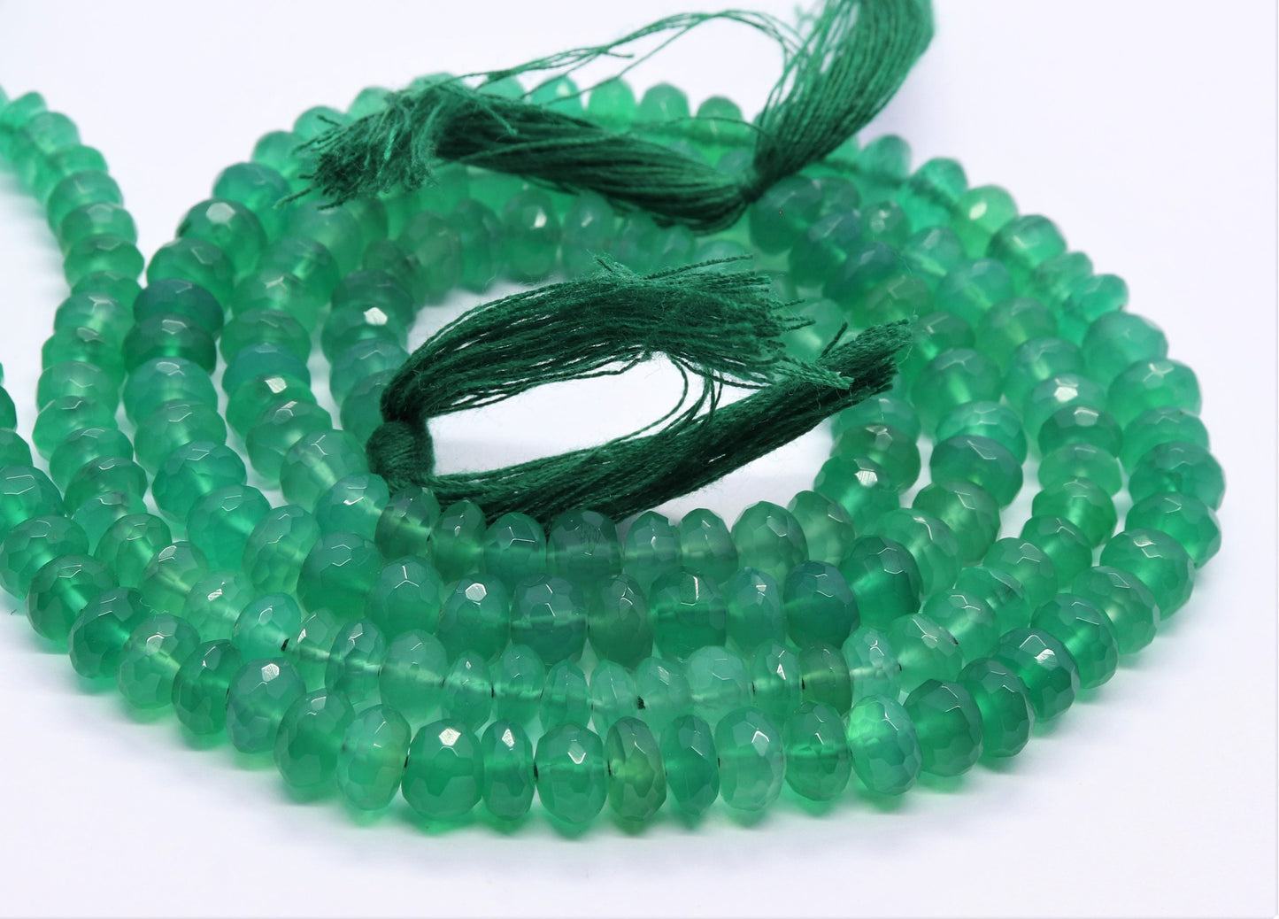 Green Onyx Faceted Rondelle Beads Natural Green Onyx Bead Onyx Rondelle Beads Green Onyx Rondelle Faceted Beads for Jewelry Making Craft