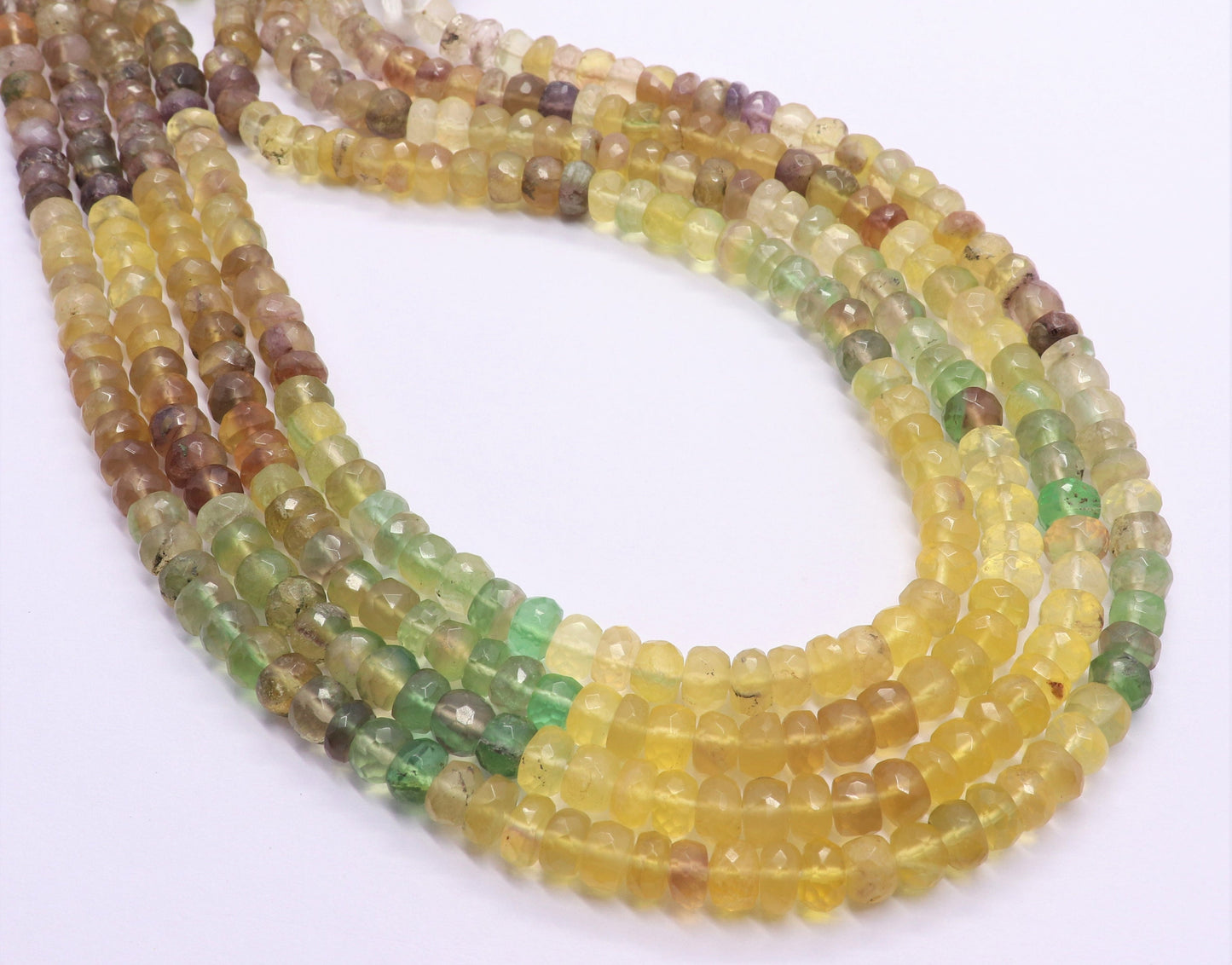 Multi Fluorite Faceted Rondelle Beads Yellow Fluorite Beads Green Fluorite Beads Natural Fluorite Rondelle Beads for Designer Jewelry Craft