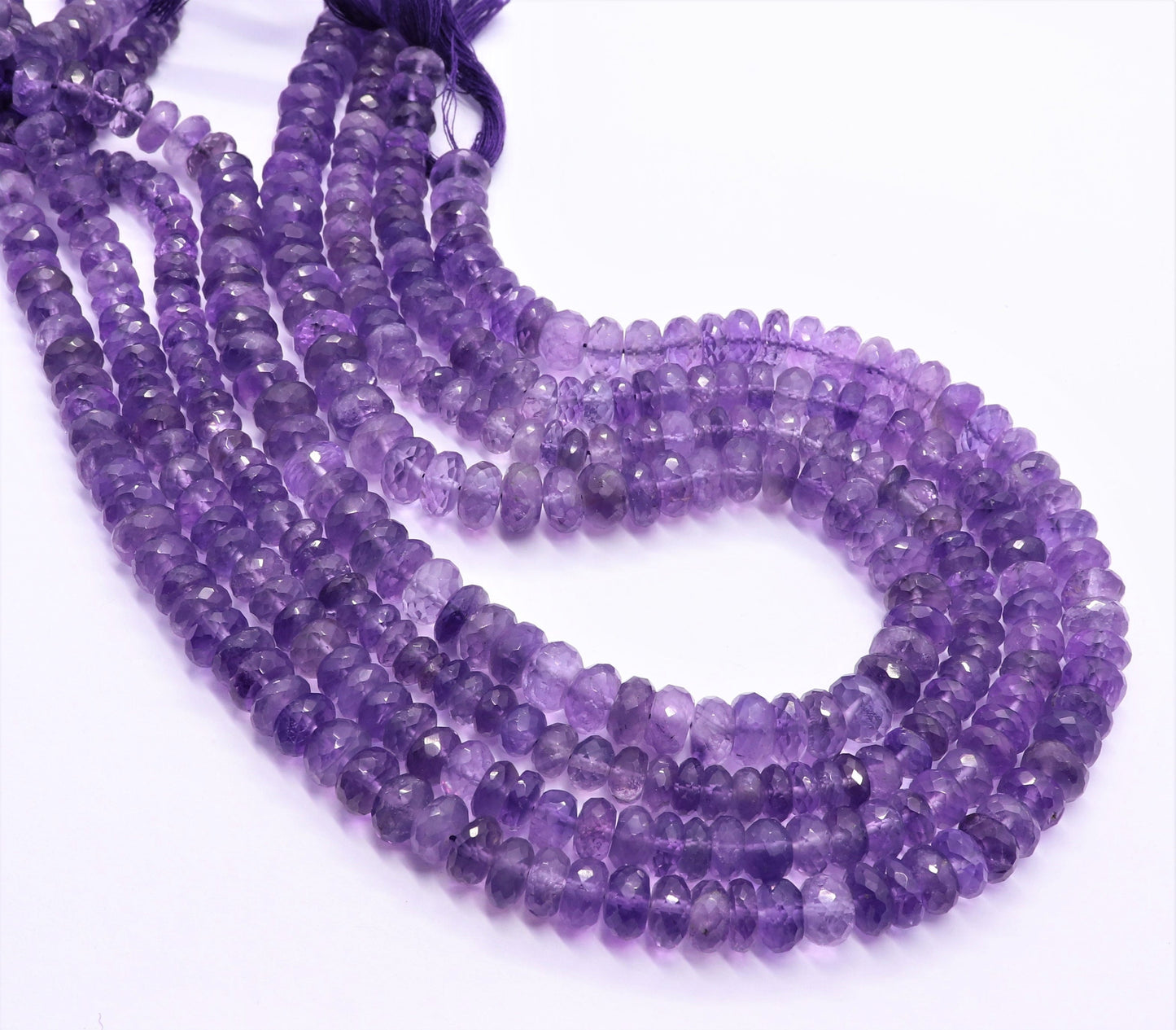 Amethyst Faceted Rondelle Beads Amethyst Beads Natural Amethyst Beads Amethyst Rondelle Faceted Beads for Designer Jewelry Making Craft
