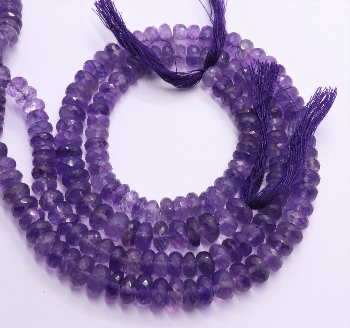 Amethyst Faceted Rondelle Beads Amethyst Beads Natural Amethyst Beads Amethyst Rondelle Faceted Beads for Designer Jewelry Making Craft