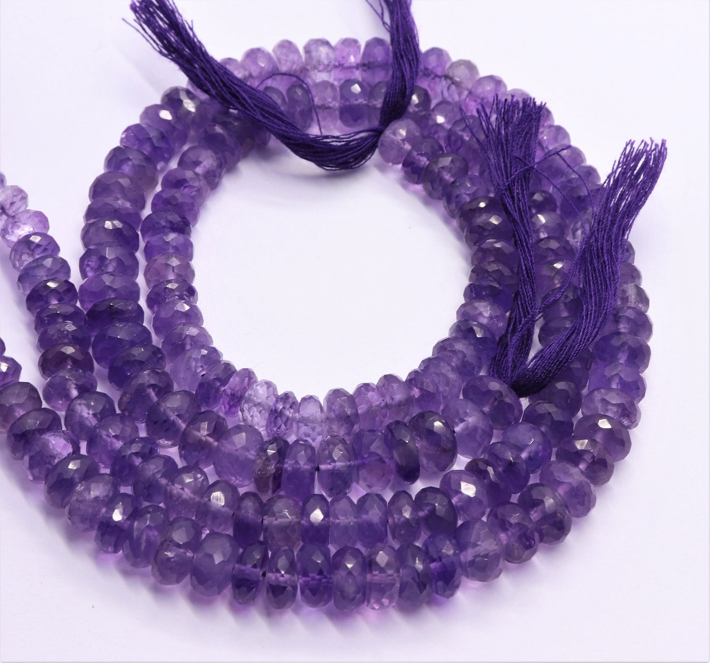 Amethyst Faceted Rondelle Beads Amethyst Beads Natural Amethyst Beads Amethyst Rondelle Faceted Beads for Designer Jewelry Making Craft