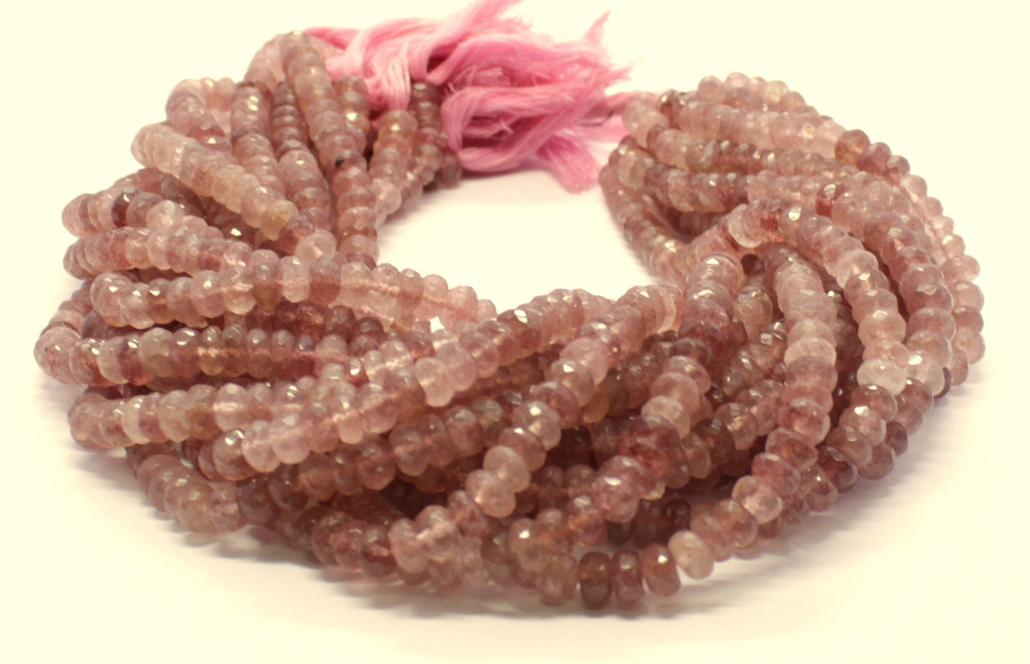 Strawberry Faceted Rondelle Beads Natural Strawberry Rondelle Beads Faceted Strawberry Beads for Handmade Jewelry Necklace Making Craft