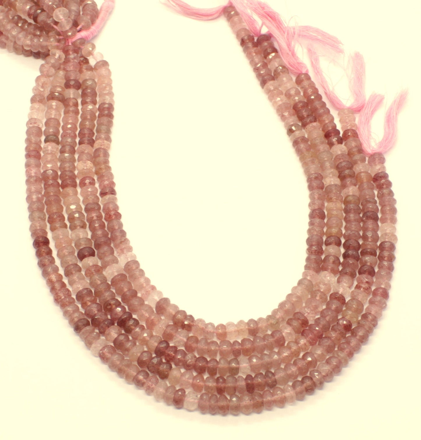 Strawberry Faceted Rondelle Beads Natural Strawberry Rondelle Beads Faceted Strawberry Beads for Handmade Jewelry Necklace Making Craft
