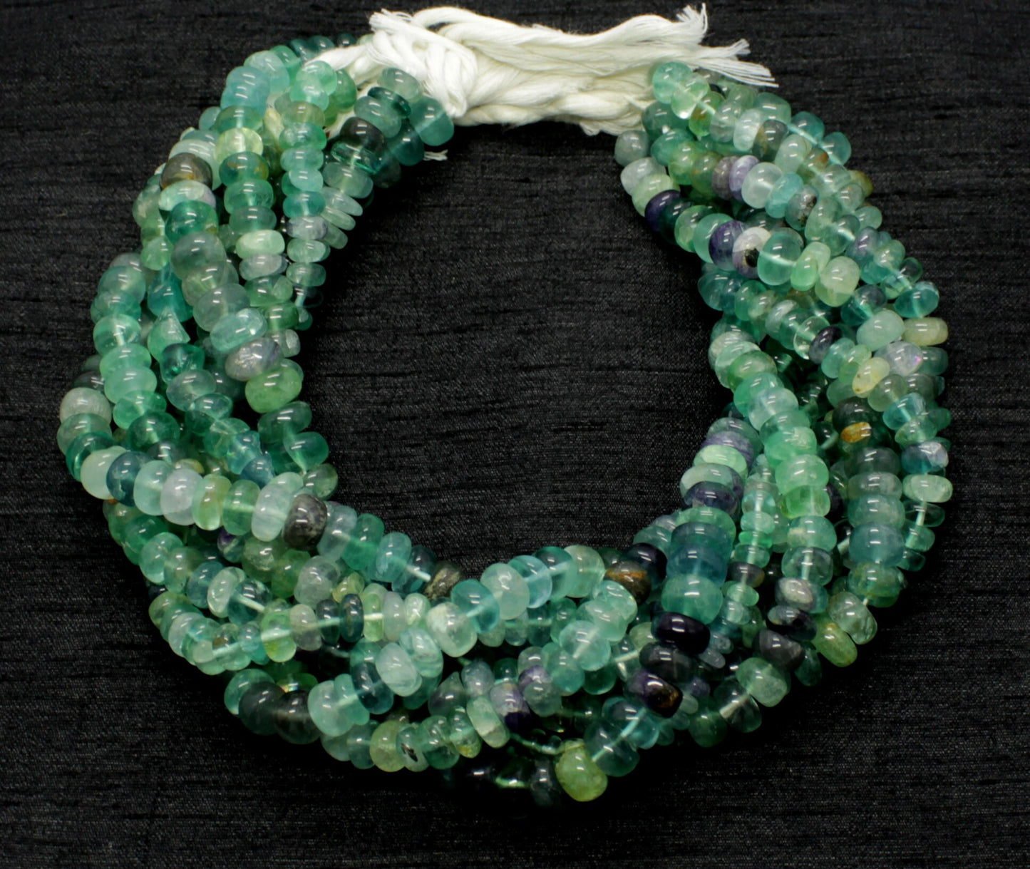 Green Fluorite Smooth Rondelle Beads Shaded Green Fluorite Beads Natural Fluorite Rondelle Beads for Designer Jewelry Necklace Making Craft