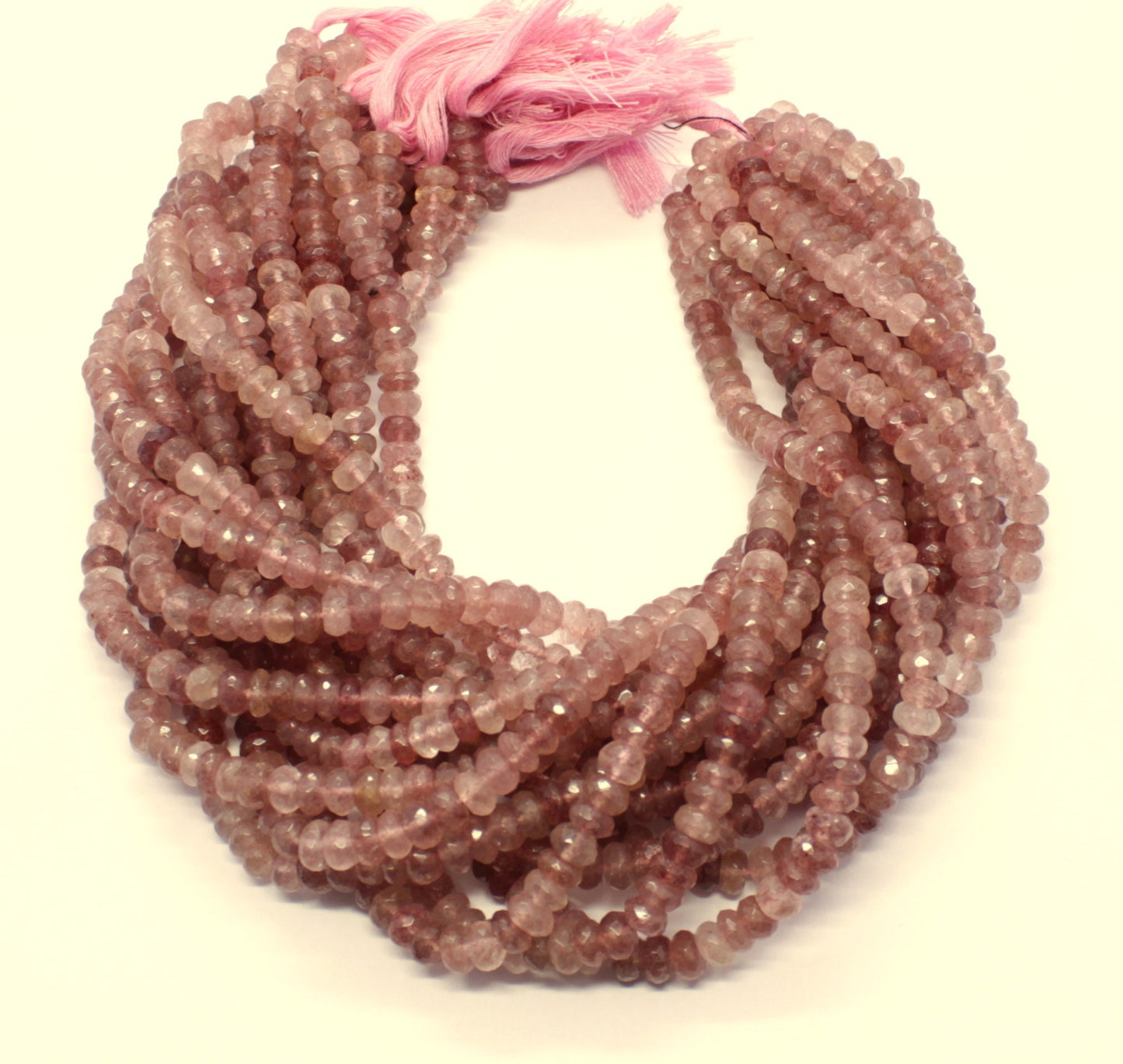 Strawberry Faceted Rondelle Beads Natural Strawberry Rondelle Beads Faceted Strawberry Beads for Handmade Jewelry Necklace Making Craft