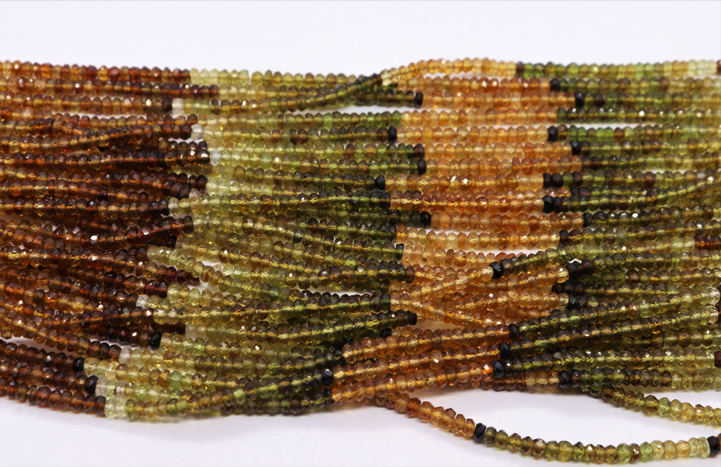 AAA Petro Tourmaline Faceted Rondelle Beads, Natural 3MM Petro Tourmaline Rondelle Bead, 13” Tourmaline Gemstone Beads