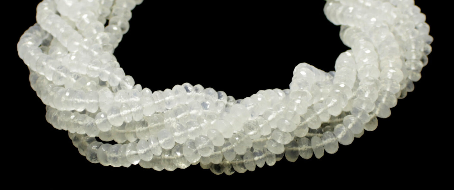 Crystal Faceted Rondelle Beads Natural Crystal Rondelle Beads Faceted Crystal Beads for Handmade Designer Jewelry Necklace & Bracelet Making