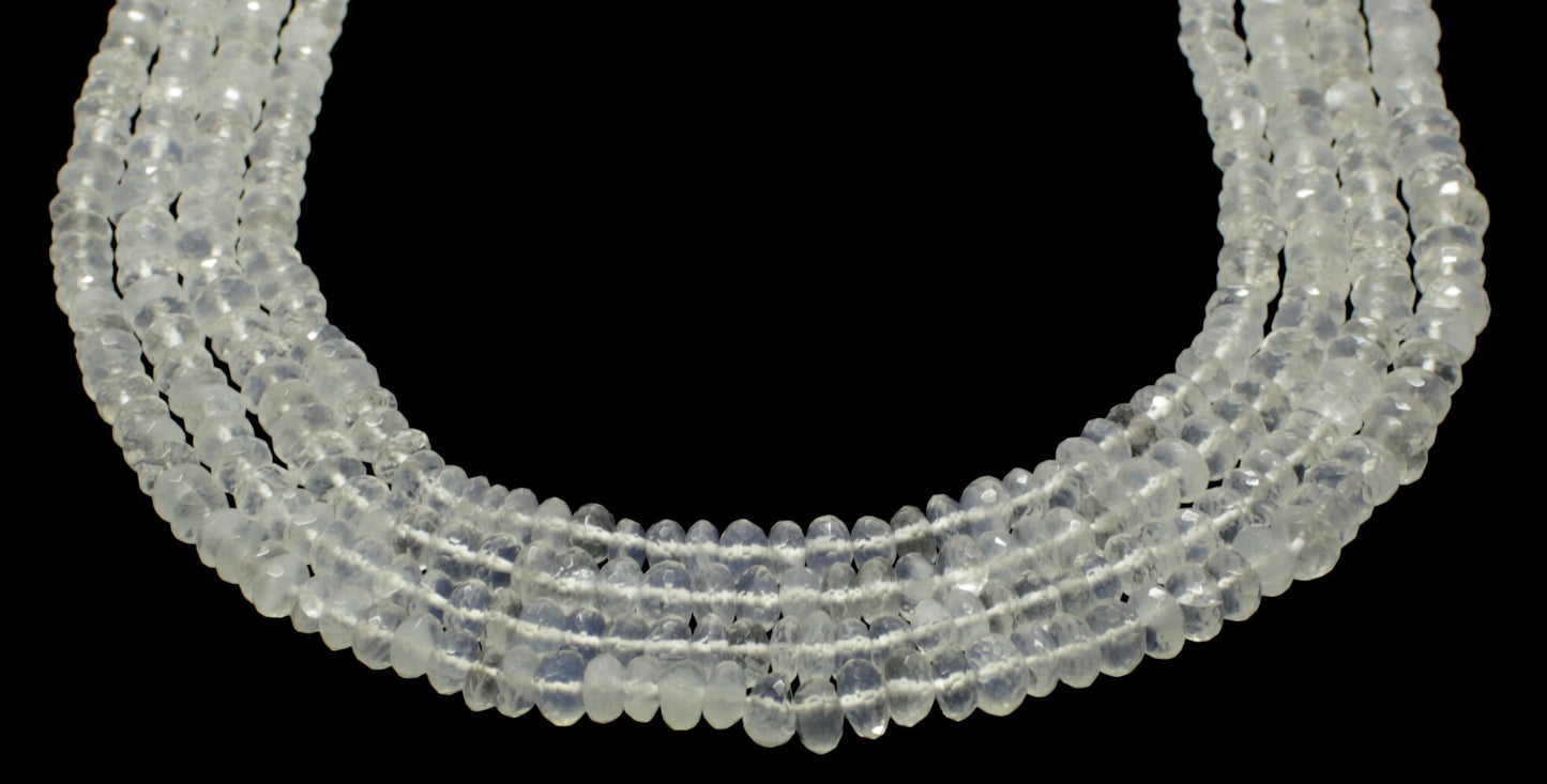 Crystal Faceted Rondelle Beads Natural Crystal Rondelle Beads Faceted Crystal Beads for Handmade Designer Jewelry Necklace & Bracelet Making