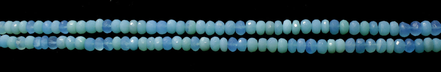 Aqua Chalcedony Faceted Rondelle Beads Natural Aqua Chalcedony Rondelle Beads Faceted Aqua Chalcedony Beads for Jewelry Making Necklace