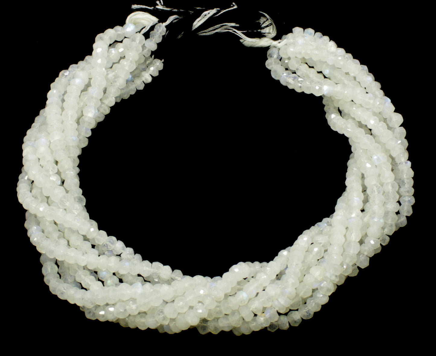 White Rainbow Faceted Rondelle Beads Natural White Rainbow Rondelle Beads Faceted White Rainbow Beads for Jewelry Bracelet Making Craft