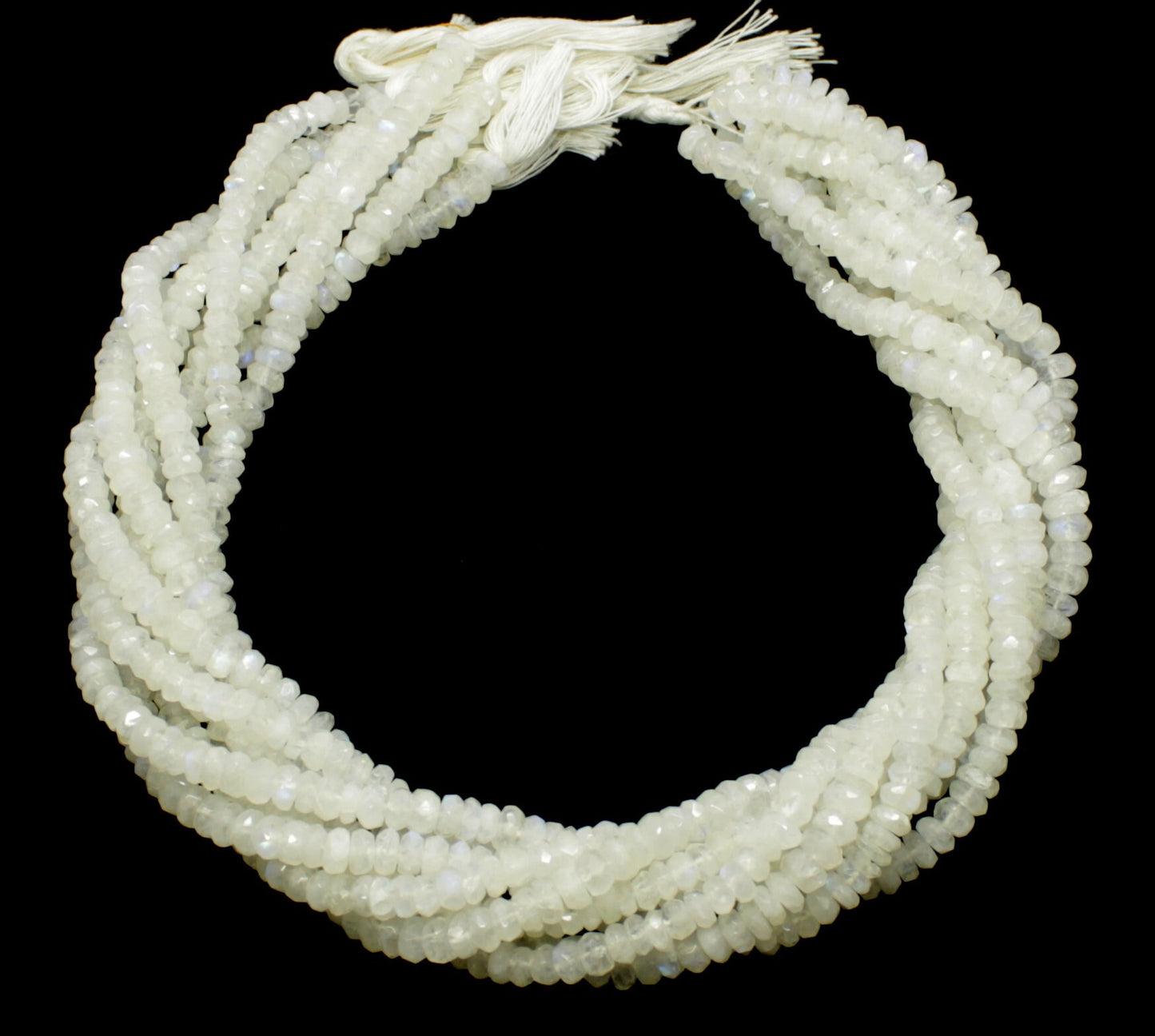 White Rainbow Faceted Rondelle Beads Natural White Rainbow Rondelle Beads Faceted White Rainbow Beads for Jewelry Necklace Making Craft