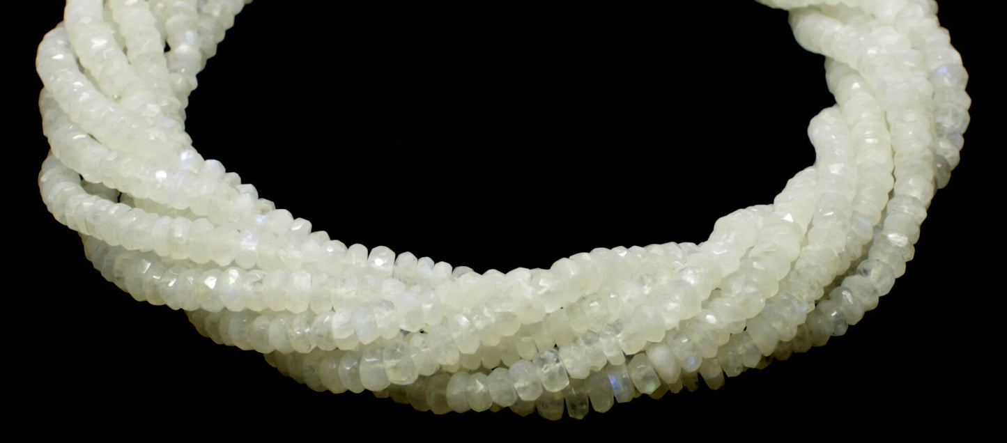 White Rainbow Faceted Rondelle Beads Natural White Rainbow Rondelle Beads Faceted White Rainbow Beads for Jewelry Necklace Making Craft