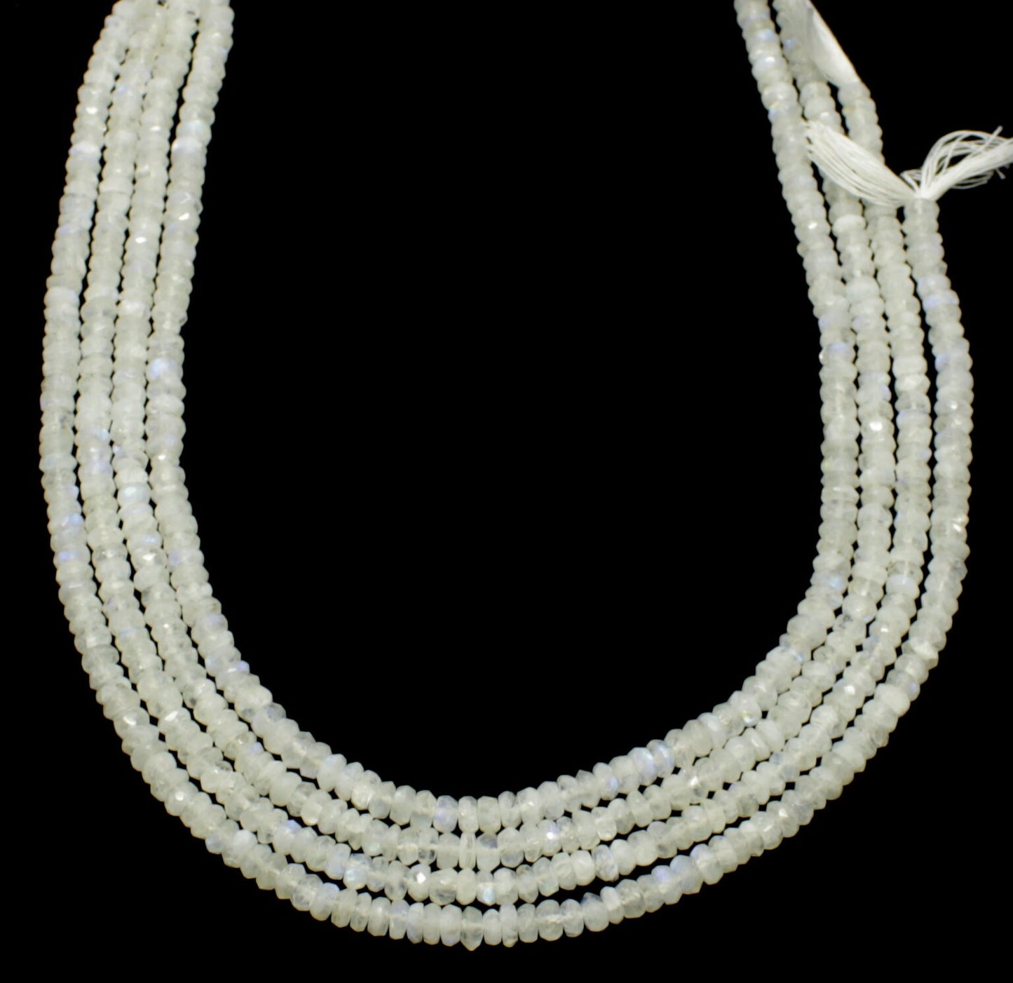 White Rainbow Faceted Rondelle Beads Natural White Rainbow Rondelle Beads Faceted White Rainbow Beads for Jewelry Necklace Making Craft