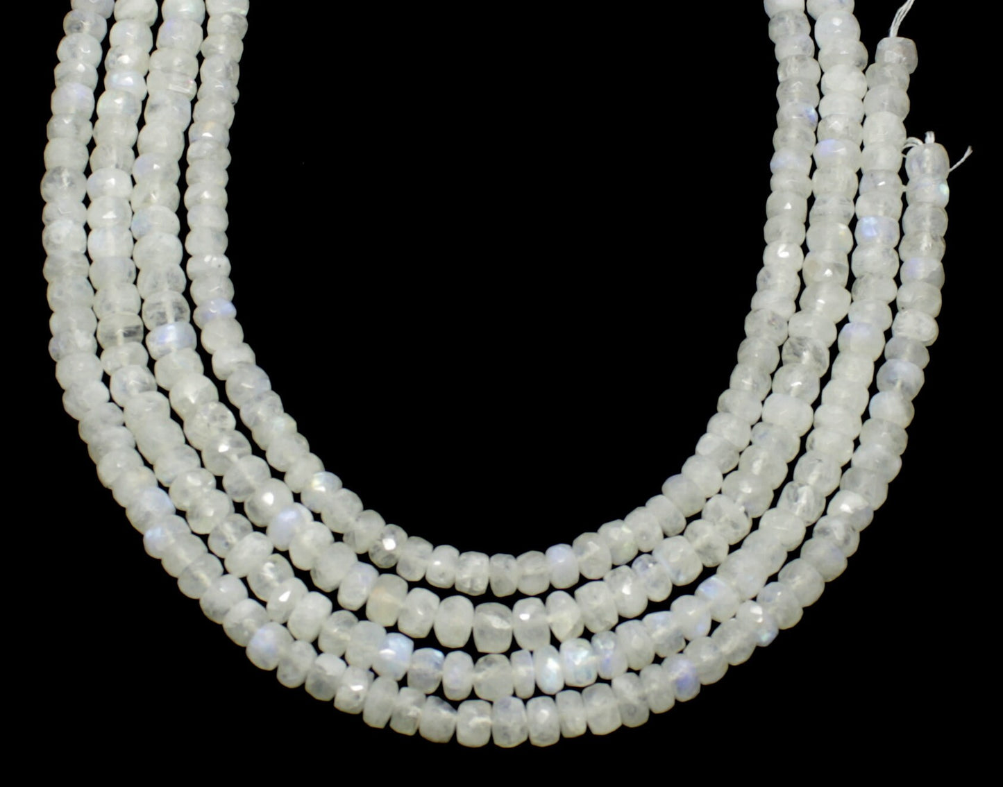 White Rainbow Faceted Rondelle Beads Natural White Rainbow Rondelle Beads Faceted White Rainbow Beads for Handmade Jewelry Making Craft