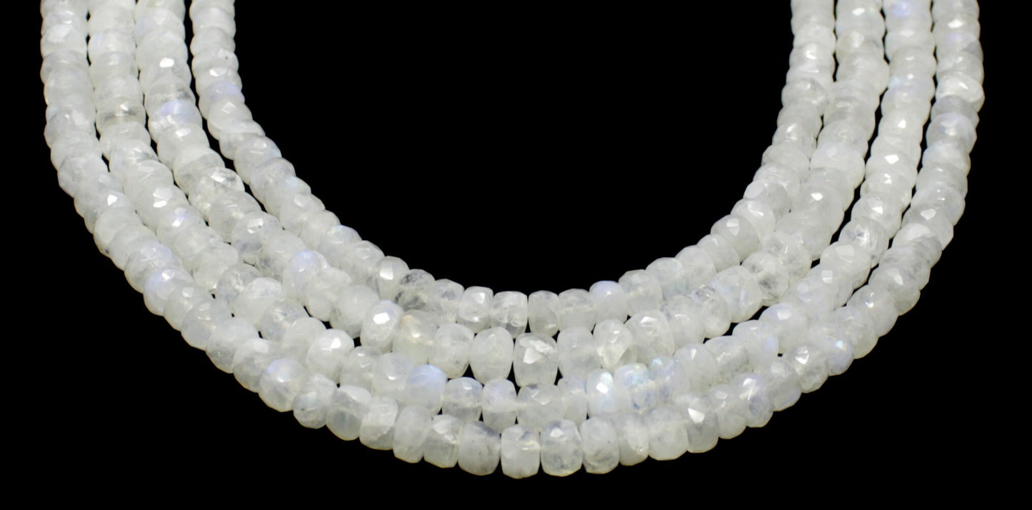 White Rainbow Faceted Rondelle Beads Natural White Rainbow Rondelle Beads Faceted White Rainbow Beads for Handmade Jewelry Making Craft