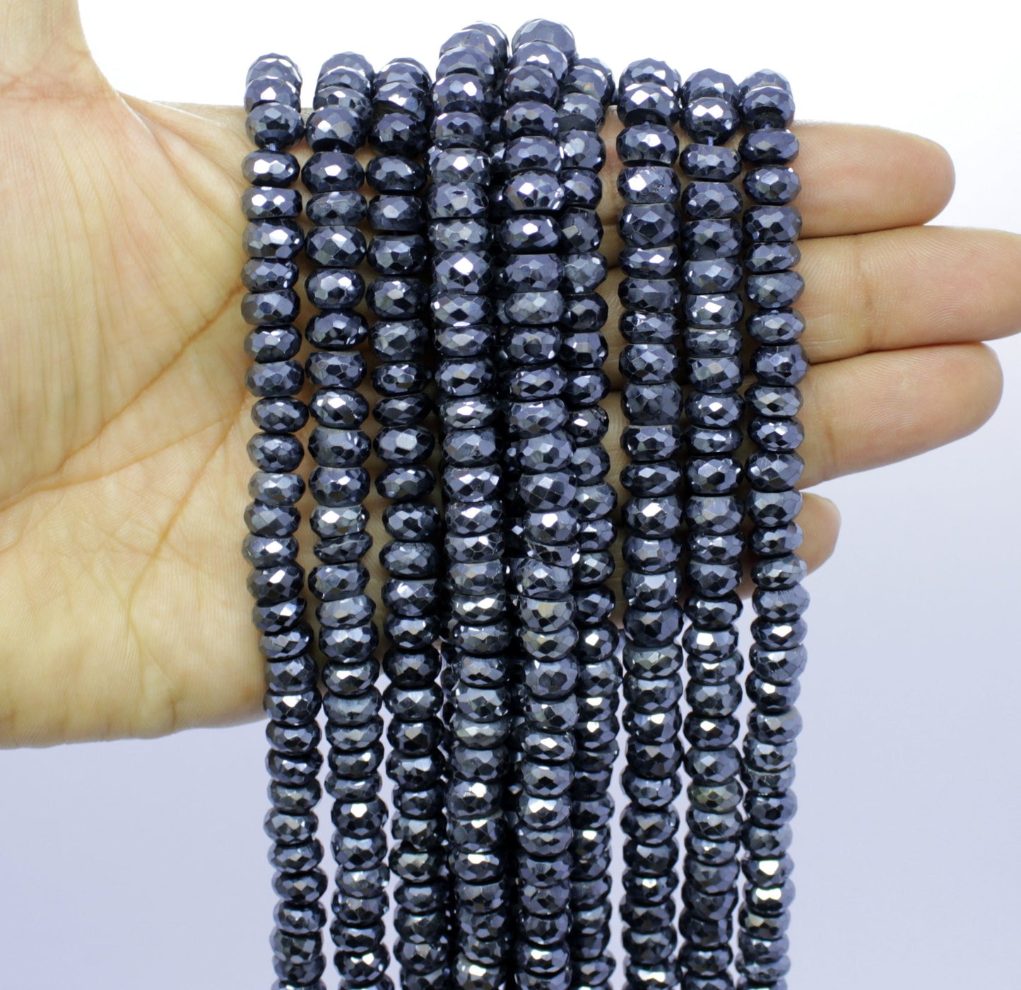 Black Spinal Faceted Rondelle Beads Coated Black Spinal Rondelle Beads Faceted Coated Natural Black Spinal Beads for Jewelry Making Craft