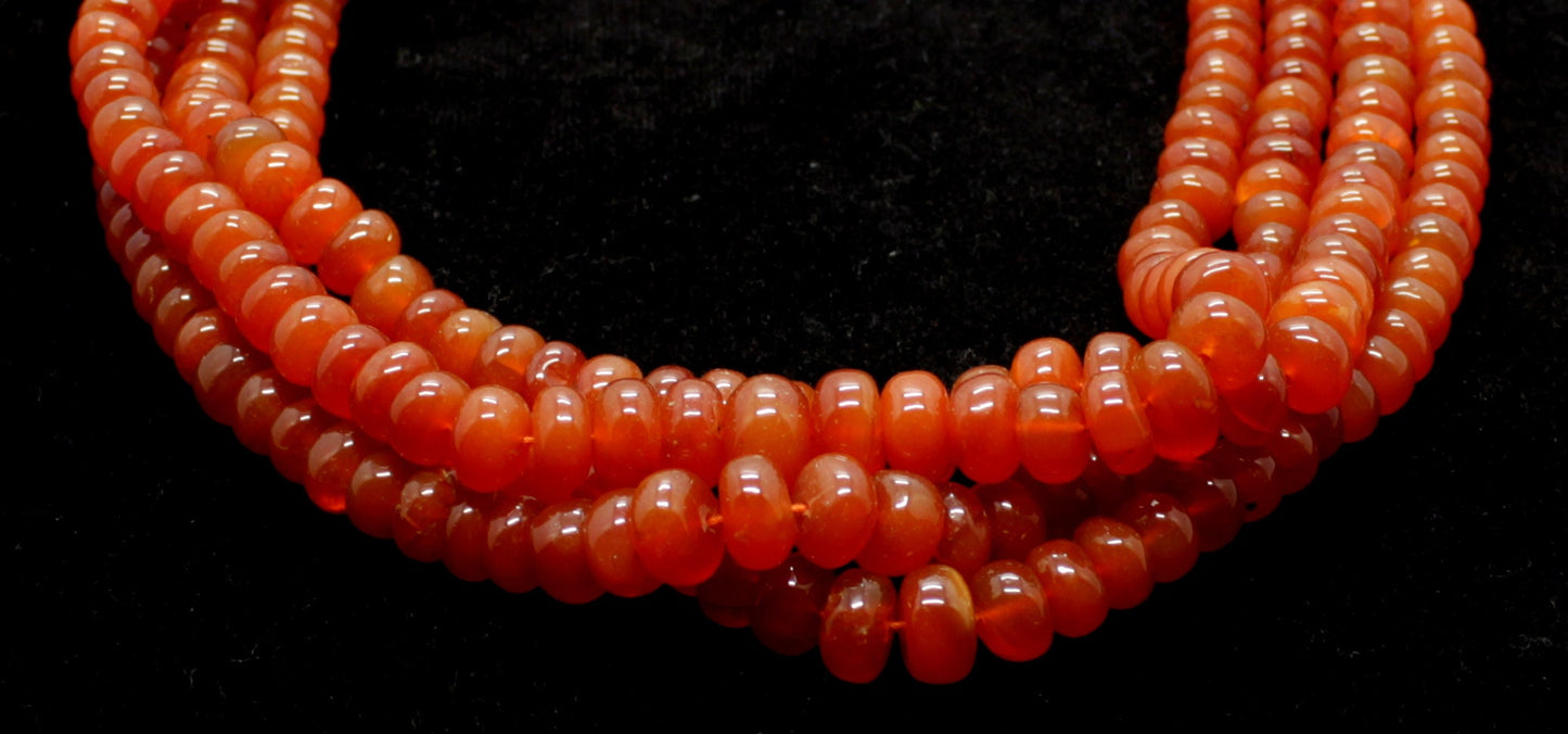 Carnelian Smooth Rondelle Beads Smooth Carnelian Round Beads Natural Caroline Round Beads for Designer Jewelry Necklace Making Craft
