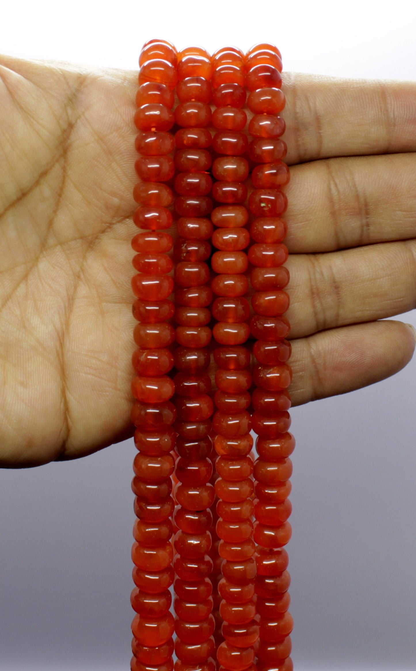Carnelian Smooth Rondelle Beads Smooth Carnelian Round Beads Natural Caroline Round Beads for Designer Jewelry Necklace Making Craft