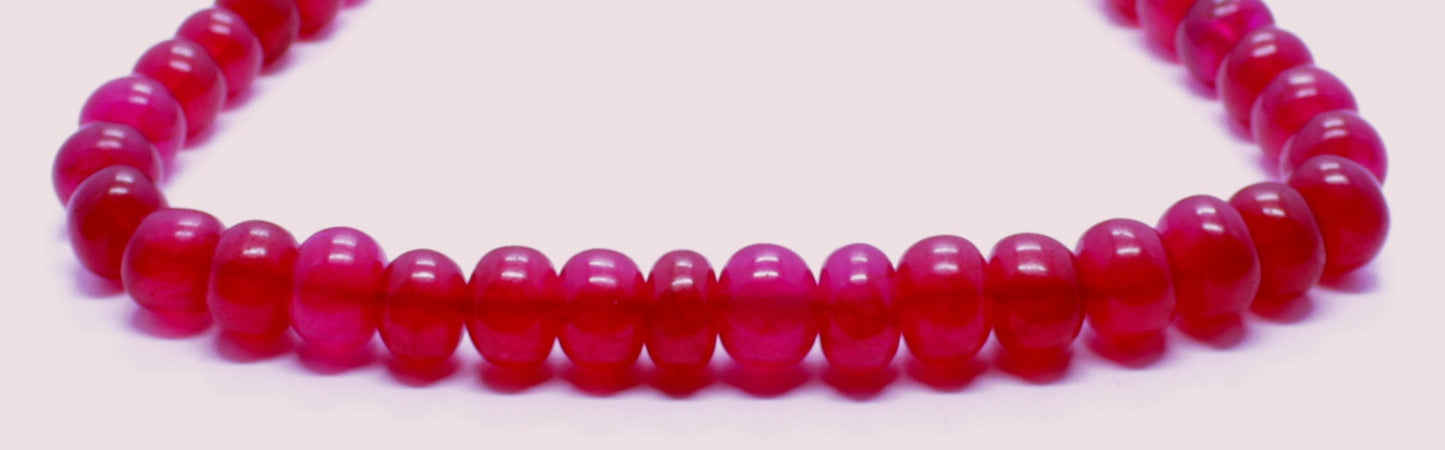 Excellent Quality Ruby Smooth Rondelle Beads Best Quality Ruby Quartz Beads 16 Inch Ruby Smooth Beads Pink Ruby Beads at Wholesale Prices