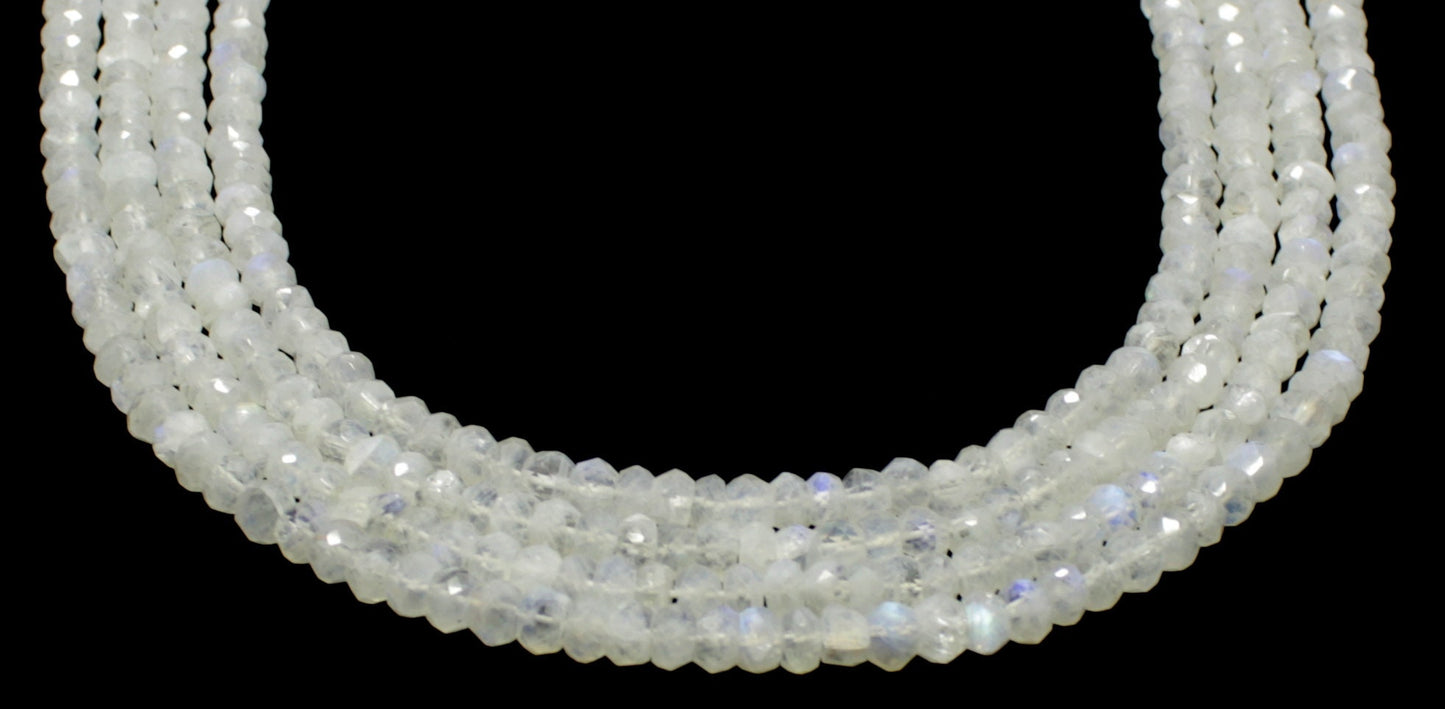 White Rainbow Faceted Rondelle Beads Natural White Rainbow Rondelle Beads Faceted White Rainbow Beads for Jewelry Bracelet Making Craft