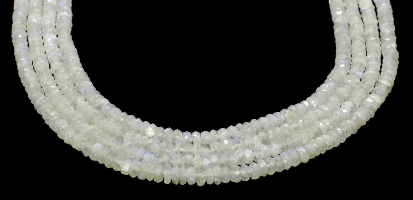 White Rainbow Faceted Rondelle Beads Natural White Rainbow Rondelle Beads Faceted White Rainbow Beads for Jewelry Necklace Making Craft