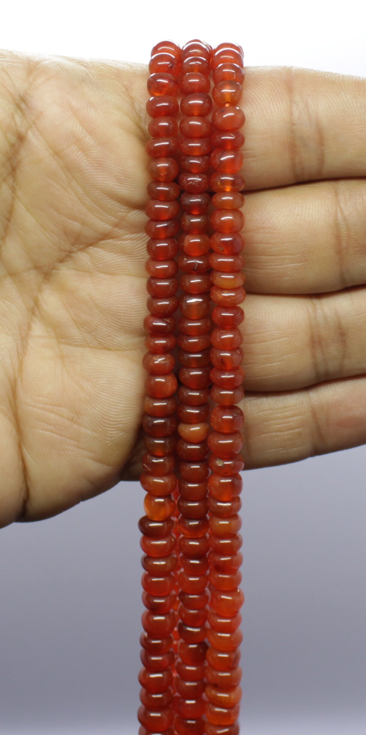 Carnelian Smooth Rondelle Beads Smooth Carnelian Round Beads Carnelian/Caroline Round Beads for Handmade Designer Jewelry Making Craft