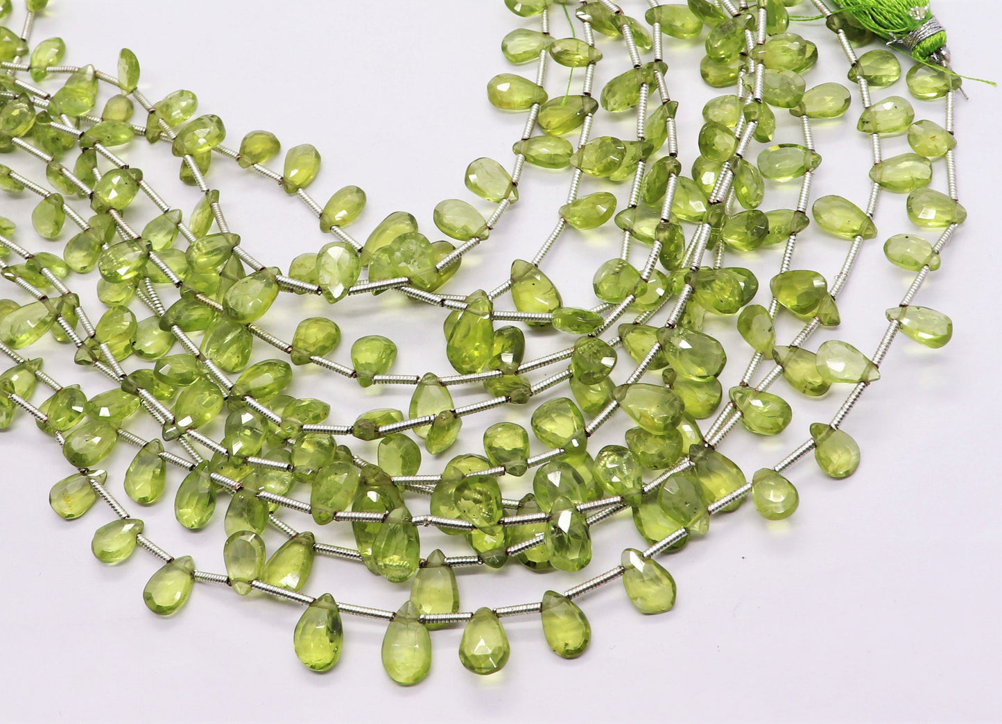 Peridot Pear Beads Natural Deep Green Peridot Briolettes 5x8 MM Faceted Gemstone Beads Peridot for Designer Jewelry Necklace Pendant Making