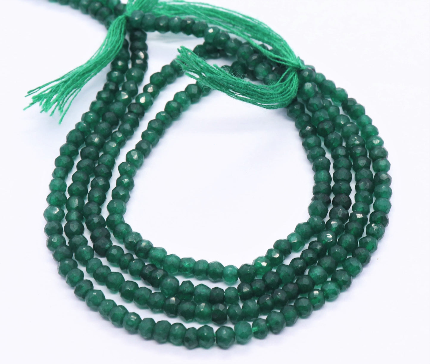 Green Aventurine Faceted Rondelle Beads 3 MM Aventurine Beads Natural Green Aventurine Rondelle Beads for Handmade Jewelry Making Craft