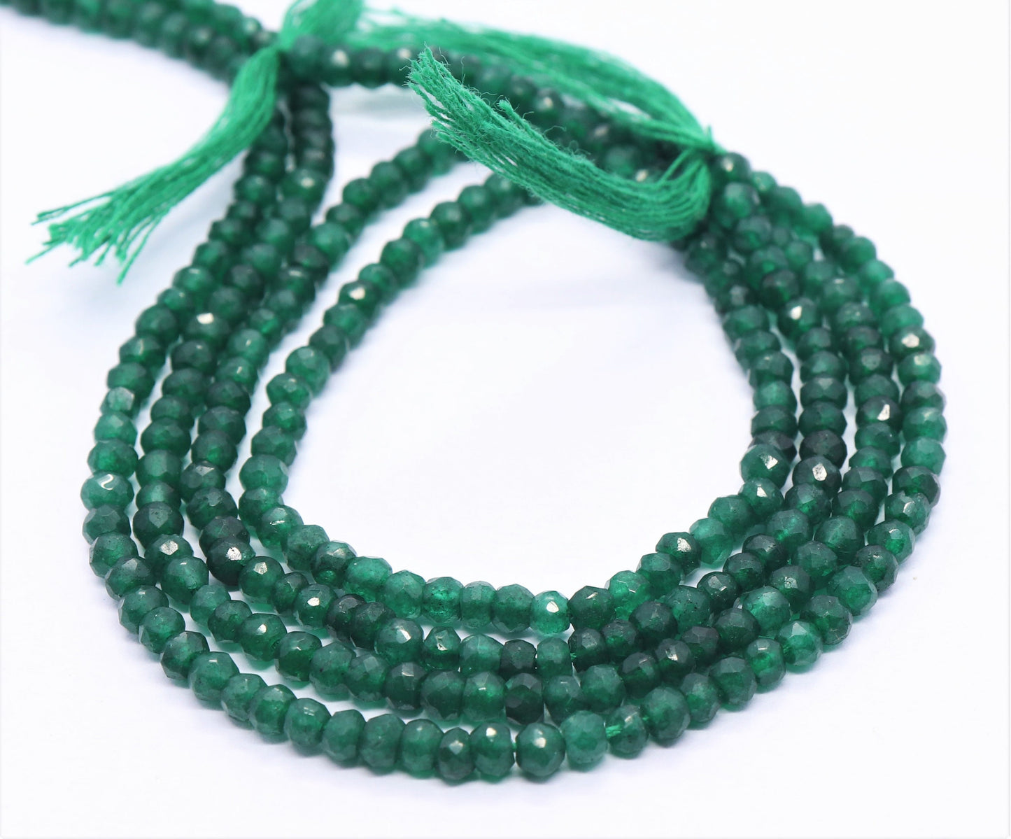 Green Aventurine Faceted Rondelle Beads 3 MM Aventurine Beads Natural Green Aventurine Rondelle Beads for Handmade Jewelry Making Craft
