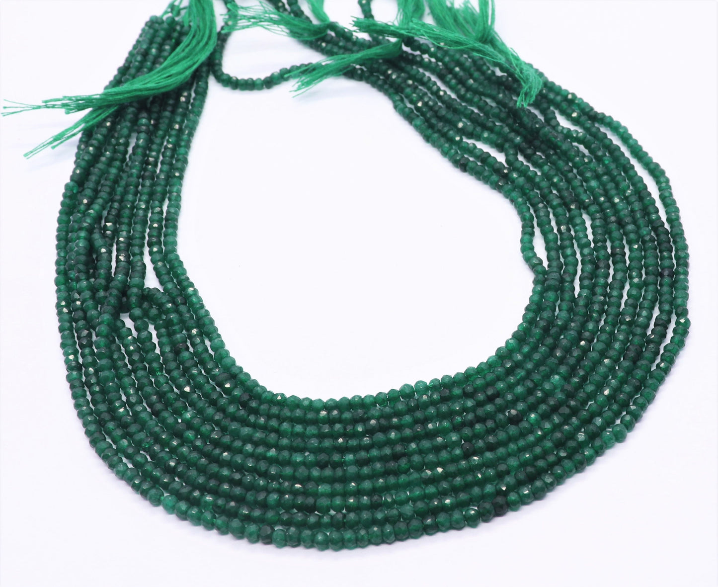 Green Aventurine Faceted Rondelle Beads 3 MM Aventurine Beads Natural Green Aventurine Rondelle Beads for Handmade Jewelry Making Craft