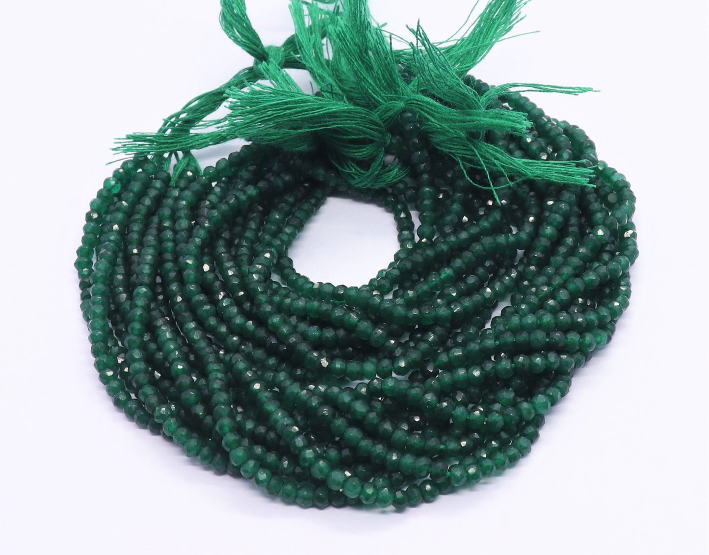 Green Aventurine Faceted Rondelle Beads 3 MM Aventurine Beads Natural Green Aventurine Rondelle Beads for Handmade Jewelry Making Craft