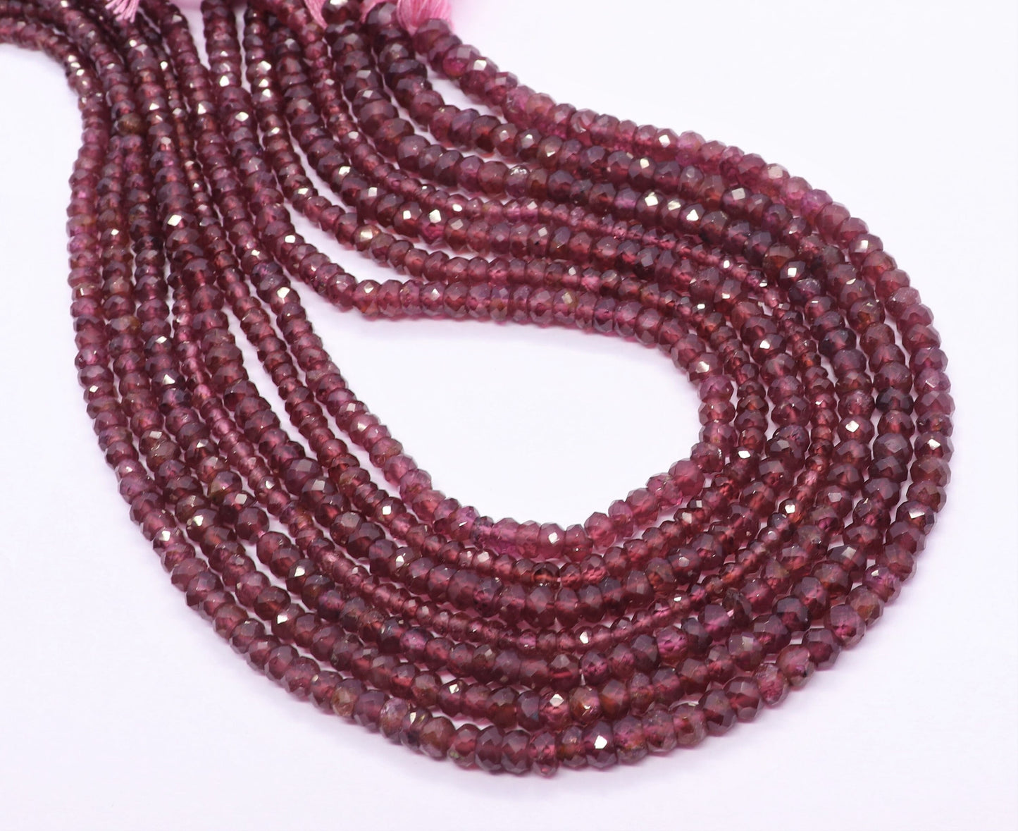 Hyderabad Garnet Faceted Rondelle Beads 3-5 MM Faceted Natural Garnet Rondelle Beads for Handmade Jewelry Making Craft & Bijoux Supplies
