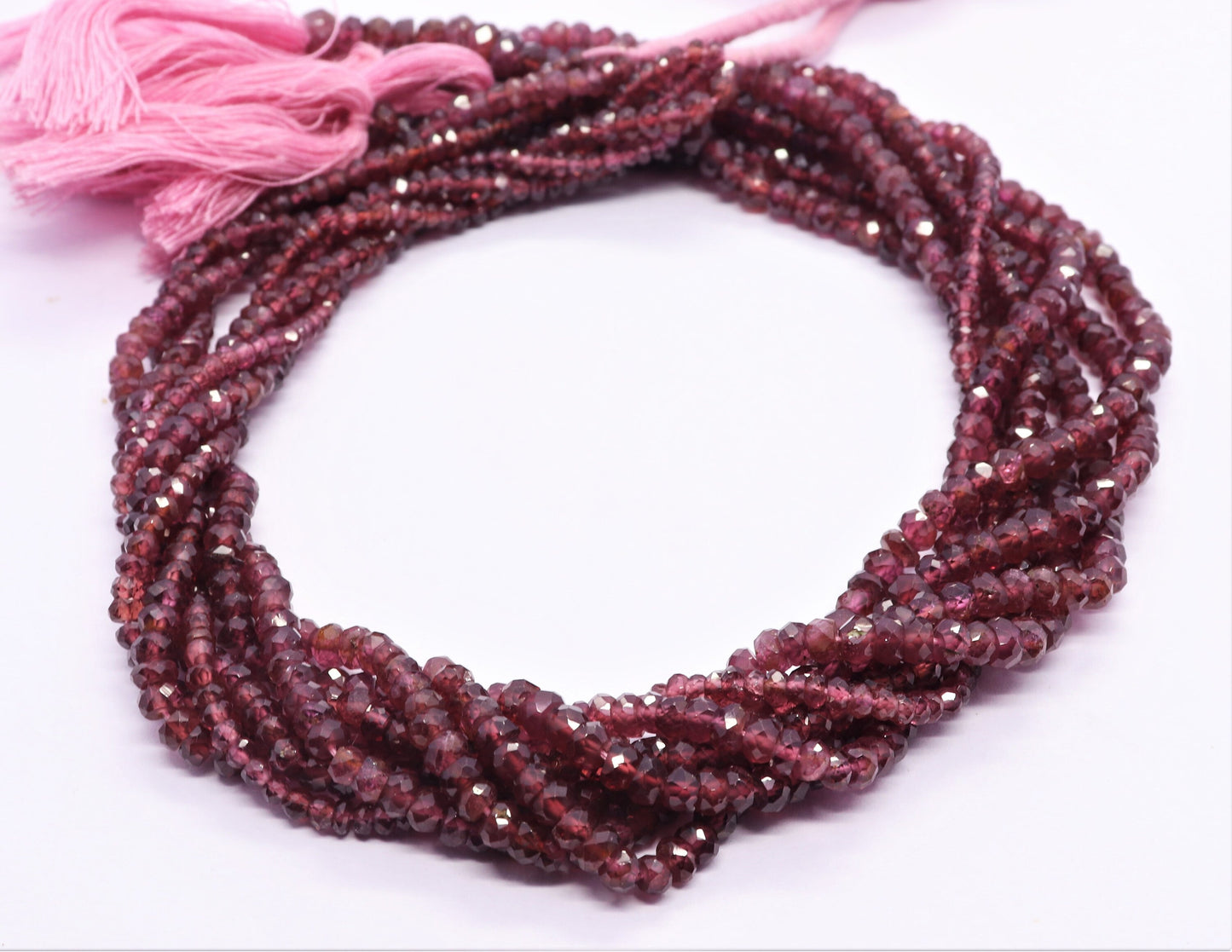 Hyderabad Garnet Faceted Rondelle Beads 3-5 MM Faceted Natural Garnet Rondelle Beads for Handmade Jewelry Making Craft & Bijoux Supplies