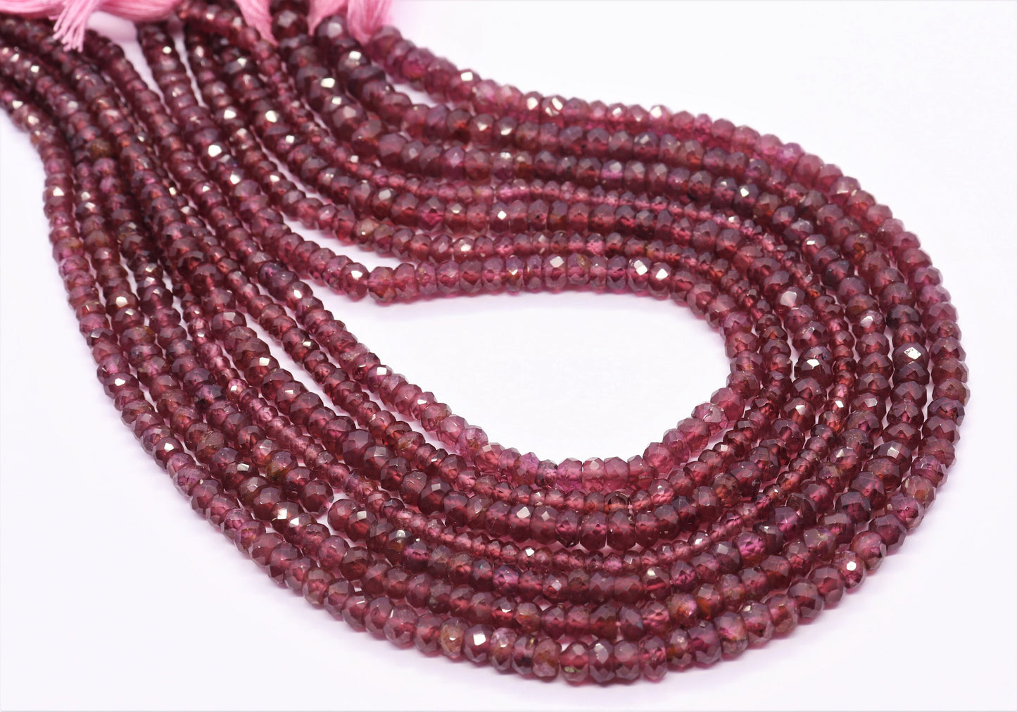 Hyderabad Garnet Faceted Rondelle Beads 3-5 MM Faceted Natural Garnet Rondelle Beads for Handmade Jewelry Making Craft & Bijoux Supplies