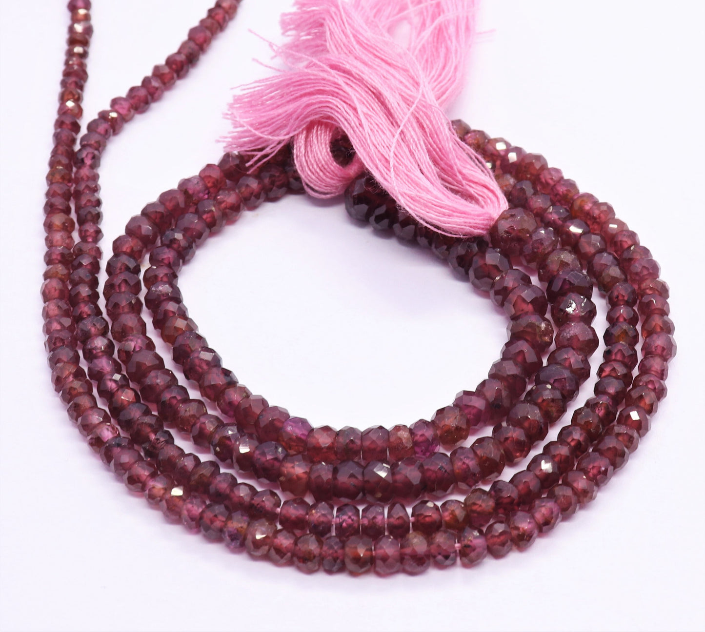 Hyderabad Garnet Faceted Rondelle Beads 3-5 MM Faceted Natural Garnet Rondelle Beads for Handmade Jewelry Making Craft & Bijoux Supplies